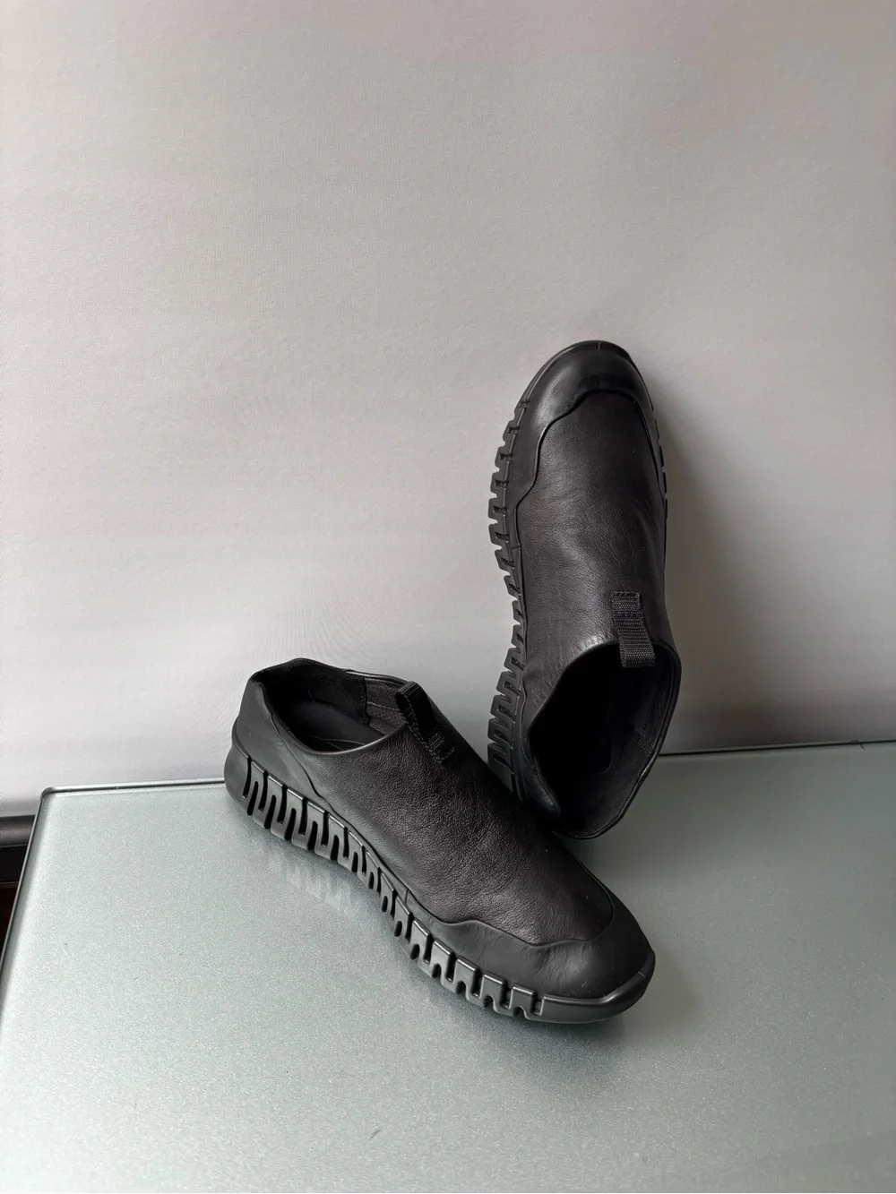 Ecco Black Slip-On Athletic Sneakers